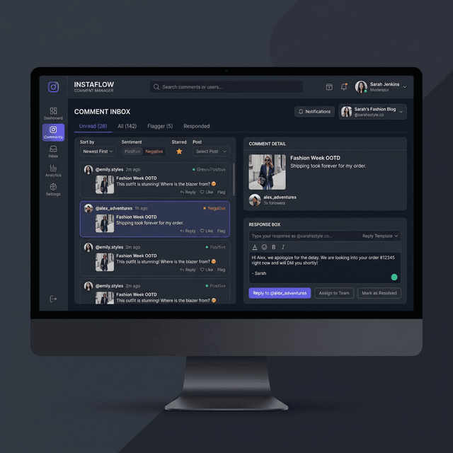ShadowDM Comment Management Dashboard